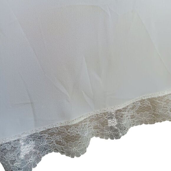 Vintage 34B Slip Dress White Lace Trim Sheer Bodice Mesh Web Warners 1960's Glam - Picture 4 of 10